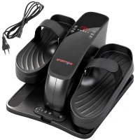 SPORTNOW Mini-Pedaltrainer, 12 Geschwindigkeiten, LED-Display, Fernbedienung, rutschfest, tragbar, Metall, Kunststoff, Schwarz(m-12)