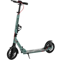 SPORTNOW Foldable Kick Scooter with Height Adjustable Handlebar, One-click Folding Adult Scooters with 200 mm Big Wheels, Silver Tone(m-1)