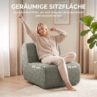HOMCOM Draaibare loungestoel met chenille-look, brede zitting, voor woonkamer, slaapkamer, grijs(m-5)