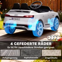 AIYAPLAY Elektro-Kinderauto, 12V Audi Q8, 3-5 km/h, Fernsteuerung, Scheinwerfer, Musik, Weiß(m-8)