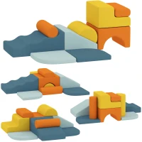 AIYAPLAY 9-teiliges Soft-Baustein-Set, weiche Blöcke zum Bauen und Spielen, Indoor-Spielset für Kleinkinder, Schaumstoff, Bunt(m-11)