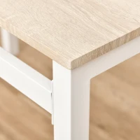 HOMCOM Set Masă de Prânz din 5 Piese cu 1 Masă Dreptunghiulară și 4 Scaune, 100x63x76,5 cm, Gri și Alb(m-22)