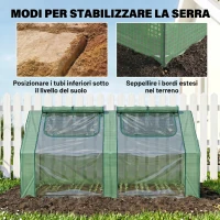 Outsunny Serra per Piante Orto con 2 Coperture in PE e PVC, Struttura in Acciaio - Verde 180x90x90cm(m-6)