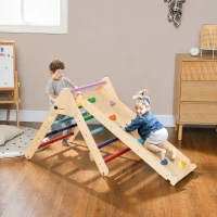 AIYAPLAY Gioco da Arrampicata con Triangolo e Pannello Scivolo ed Arrampicata, per Bambini 18-48 Mesi, Multicolore(m-2)