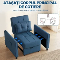 HOMCOM Fotoliu transformabil și reclinabil(m-8)