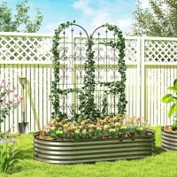 Outsunny Lot de 2 Supports pour Plantes Grimpantes, Treillis de Jardin, pour Légumes, Vignes, Fleurs, en Métal, 50 x 180 cm, Noir(m-10)