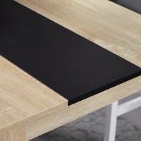 HOMCOM Masă de sufragerie modernă din lemn pentru 4-6 persoane, 120x69x75cm, culoare negru și lemn(m-8)