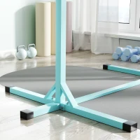HOMCOM Bară de Gimnastică pentru Copii 3+ Ani, Înălțime Reglabilă, din Oțel și Lemn Masiv de Fag, Bleu(m-7)