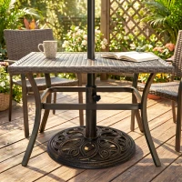 Outsunny Sonnenschirmständer aus Gusseisen 11,5 kg Schirmständer für Sonnenschirm Schirmstangen 38 mm/48 mm rund Sonnenschirmfuß für Garten Terrasse Balkon Bronze Ø45 x 33,5H cm(m-7)