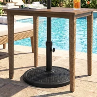 Outsunny Bază pentru umbrelă de 14kg pentru stâlpi cu diametru Ø32-38 mm, din metal și ciment, Ø46 cm, neagră(m-10)