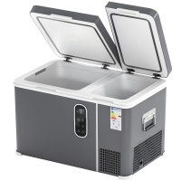 Outsunny Nevera Portátil Eléctrica con Compresor 35L Doble Zona Control App Luz LED Pantalla para Coche y Camping Negro