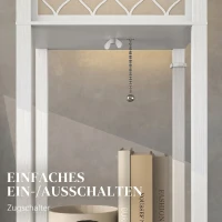 HOMCOM Stehlampe mit Regal, 3 Fächer, kompakte Maße, MDF, Weiß(m-5)