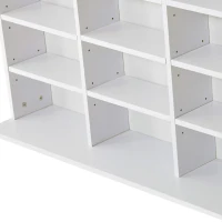 HOMCOM Bibliotecă pentru CD-uri din lemn cu 3 coloane și 12 rafturi reglabile, 102x23,5x195 cm, alb(m-9)