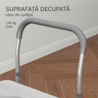 HOMCOM Scaun comod WC pentru vârstnici și persoane cu dizabilități 4 în 1 reglabil pe înălțime, cu brațe capitonate, gri(m-9)