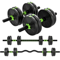 SPORTNOW Hantelset verstellbar 15 KG Kurzhantel Set Kurzhanteln Langhanteln Hanteln Set für Krafttraining(m-12)