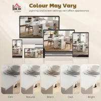 HomCom masa pliabila din lemn, cu roti, 75x140x74cm, alba | Aosom Ro(m-16)