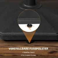 Outsunny parasolvoet 22 kg tuinparapluvoet cementvulling(m-6)