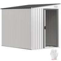 Outsunny Metall Gerätehaus 2,81m² 154x206,5x181 cm Geräteschuppen mit Pultdach Fundament(m-12)