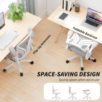 HOMCOM Mesh Office Chair with Foldable Backrest - Light Grey(m-6)