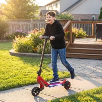 SPORTNOW Electric Scooter for Kids, Foldable E Scooter for Age Age 6+ with LED Display, RGB lights, Up to 16km/h, Red(m-2)