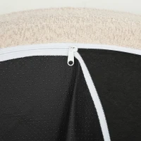 HOMCOM Puf Sofá Redondo en Chenilla, Asiento Grande, 2 Cojines, 1 Respaldo, 1 Cojín Cilíndrico, Carga 250kg, 130x130x82cm, Crema(m-6)