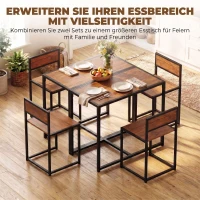 HOMCOM 3-delige Bartafelset Hoge tafelset 3-delig, 2 stoelen, 1 tafel, 90 cm x 47 cm x 76 cm, Bruin + Zwart(m-7)