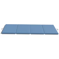 HOMCOM Trainingsmatte, Faltbare Fitnessmatte Sportmatte mit Griffen für Yoga, MMA, Fitness, Pilates 240 x 120 x 5 cm Hellblau(m-1)