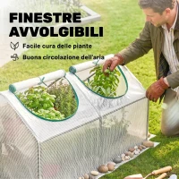 Outsunny Serra da Giardino a Casetta con Copertura in PE, Serra per Orto con Picchetti e Bordi Estesi per Piante e Fiori, 120x60x60cm, Bianco(m-5)
