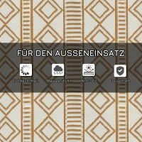 Outsunny Terrasvloerkleed - Weerbestendig - Modern Ontwerp - 121 cm x 182 cm x 0,3 cm - Groen + Crème(m-5)