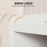 HOMCOM Comodino Camera da Letto con 2 Cassetti e Mensole Portaoggetti, Comodino Moderno in Legno, Bianco Lucido(m-4)