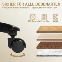 HOMCOM Chefsessel Ergonomisch Bürostuhl bis 200 kg mit Samtoptik, Hoher Rückenlehne, für Büro und Homeoffice Schwarz(m-7)