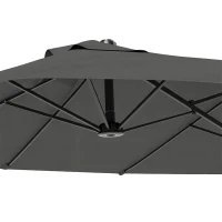 Outsunny Dubbele Zonnescherm, Dubbele Parasol 2,7m voor Tuin en Terras, Gezins, Grijs(m-11)