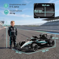 AIYAPLAY Mercedes-AMG PETRONAS F1 12 V Elektro Go-Kart für Kinder Gokart mit Lithium-Akku 2 Motoren Sanftanlauf(m-3)