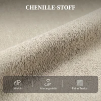 HOMCOM Chenille relaxfauteuil, handmatig verstelbaar, 360° draaibaar en schommelend, met brede zitting en hoge rugleuning, crèmewit(m-7)