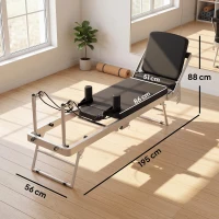 SPORTNOW Reformer Pilates Pliabil pentru Acasă cu 2 Benzi Elastice, Alb(m-3)
