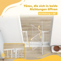 PawHut Treppenschutzgitter Absperrgitter ohne Bohren mit automatische Schließung für Kinder Küche Treppe 76-102 x 76 cm Weiß(m-5)