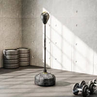 SPORTNOW Punching Ball de Podea cu Bază Reumplută și Ventuze, Înălțime Reglabilă 145-180 cm, Negru(m-9)