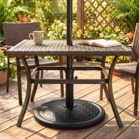 Outsunny Base para Sombrilla de 14 kg Pie de Parasol para Mástil de Ø32-38 mm para Jardín Terraza Patio Ø46x34 cm Negro(m-8)