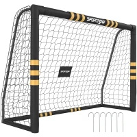 SPORTNOW Poartă de Fotbal Portabilă 240x85x160 cm cu Căptușeală din EPE, Alb(m-10)
