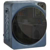 HOMCOM Sèche linge à évacuation compact, sèche-linge électrique 1000 W 3 Kg, 5 modes de séchage, cuve en acier inoxydable, bleu(m-12)