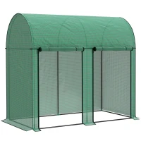 Outsunny Serra da Giardino da 2 m², 2 Porte Avvolgibili, Copertura in PE 140g/m² Anti-UV, 2x1x1.78m, Verde(m-1)