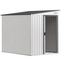 Outsunny Metall Gerätehaus 2,81m² 154x206,5x181 cm Geräteschuppen mit Pultdach Fundament(m-1)