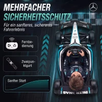 AIYAPLAY Mercedes-AMG PETRONAS F1 12 V Elektro Go-Kart für Kinder Gokart mit Lithium-Akku 2 Motoren Sanftanlauf(m-7)