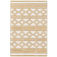 Outsunny Outdoorteppich Terrassenteppich, wetterbeständig, modernes Design, 121 cm x 182 cm x 0,3 cm, Grün + Creme(m-11)