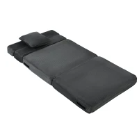 HOMCOM 2-in-1 Boneless Cloud Bodenstuhl, klappbares Schlafsessel mit Cord-Optik & Lendenkissen, Dunkelgrau(m-11)
