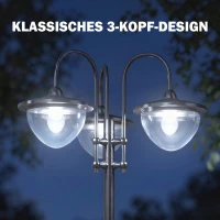Outsunny Zonneverlichting met bloempotvoet tuinlamp 3-kops lamp waterdicht(m-4)