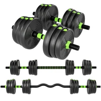 SPORTNOW Verstelbaar halterset 25 KG dumbbells Halterstang EZ-Curlstang voor krachttraining(m-10)