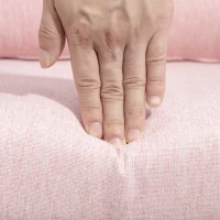 HOMCOM Fauteuil de salon coussins lombaires hauteur réglable pivotant 360° piètement en métal rose(m-6)