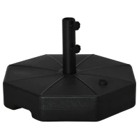 Outsunny parasolstandaard 40 kg parasolvoet voor parasol parasolstang 38 mm/48 mm met water of zand te vullen parasolvoet voor tuin terras Balkon Zwart Ø 60 x 36 H cm(m-10)