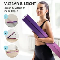 SPORTNOW Schwebebalken 236 cm, faltbar, rutschfester Boden, für 3+ Jahre, bis 80 kg, Violett+Rosa(m-4)